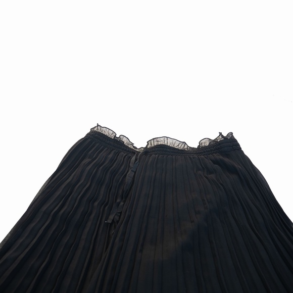 Zara Black Pleated Flow Maxi Skirt - Picture 10 of 14